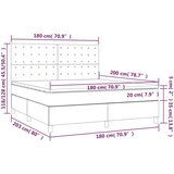  Krevet box spring s madracem LED smeđesivi 180x200 cm tkanina | shoptok.hr