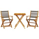 vidaXL 3-dijelni bistro set od polipropilen i masivnog drva sivi | shoptok.hr