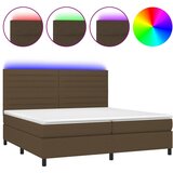  box spring s madracem LED tamnosmeđi 200x200 cm tkanina | shoptok.hr