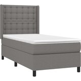  Box spring postelja z vzmetnico temno siva 90x200 cm blago, (20896359) | Shoptok.si