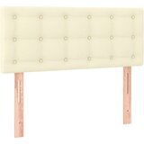  Boxspring - Krevet s oprugama i madracem krem 90 x 190 cm od umjetne kože - Krema 90 x 190 cm gumbi | shoptok.hr