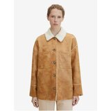 Tom Tailor Light Brown Women's Leatherette Jacket with Artificial Fur - Women Cene