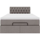 vidaXL otomanski okvir kreveta s madraca smeđesivi 120x190 cm tkanine | shoptok.hr