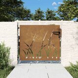  Vrtna vrata 85 x 100 cm od čelika COR-TEN s uzorkom trave | shoptok.hr