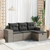 Maison Chic Seti vrtnega pohištva - Vrtna garnitura - Vrtni pohištvo set 4-delna z blazinami siv poli ratan, (21819180) | Shoptok.si