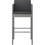  5-dijelni vrtni barski set od poliratana s jastucima sivi Siva 80 x 80 x 110 cm | shoptok.hr