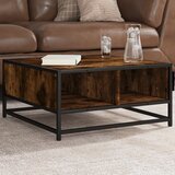 vidaXL Stolić za kavu boja hrasta 60,5x60,5x30 cm od drva i metala | shoptok.hr