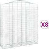  Lučne gabionske košare 8 kom 200x50x220/240cm pocinčano željezo | shoptok.hr