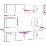  8-dijelni set TV ormarića siva boja betona konstruirano drvo | shoptok.hr