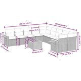  Vrtna sedežna garnitura 11-delna z blazinami črn poli ratan, (21093554) | Shoptok.si