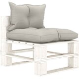  Srednja vrtna sofa od paleta sa smeđesivim jastucima drvena | shoptok.hr