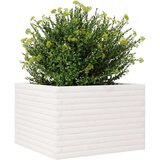  Vrtno cvetlično korito belo 70x70x45,5 cm trdna borovina | Shoptok.si