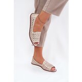 S. BARSKI Leather Perforated Ballet Flats With Open Toes S.Barski | Shoptok.si