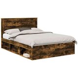  Konstrukcija postelje z vzglavjem Dimljeni oreh 150 x 200 cm, (5000104029) | Shoptok.si