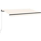  Tenda na ručno uvlačenje s LED svjetlima 450 x 350 cm krem | shoptok.hr