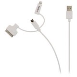 Nedis VLMP39410W1.00 3 u 1 sync and charge cable USB-A male - micro B male 1.00 m white + 30-Pin doc cene