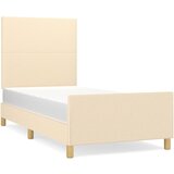 Maison Chic Posteljni okvir - Enojna postelja - Postelja za odrasle brez vzmetnice Cream 80x200 cm Tkanina-J7064, (21763851) Cene