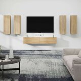  6-dijelni set TV ormarića boja hrasta sonome konstruirano drvo Cijene