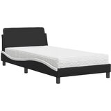 Krevet s madracem Dover crno-bijeli 100 x 200 cm od umjetne kože | Eponuda.com