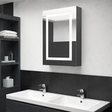 vidaXL LED kopalniška omarica z ogledalom siva 50x13x70 cm Cene
