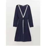 LC Waikiki Long Sleeve Maternity Dressing Gown with Shawl Collar Plain