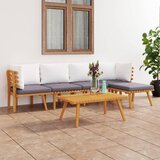 The Living Store Vrtna sedežna garnitura 6-delna z blazinami trden akacijev les - Vrtna Sedežna Garnitura, (21478733) | Shoptok.si
