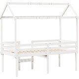  Visoki krevet s krovom bijeli 90 x 190 cm od masivne borovine | Eponuda.com