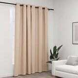  Zavjesa za zamračivanje s prstenima bež 290 x 245 cm | shoptok.hr