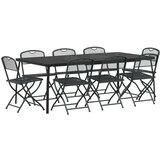  Set vanjskog namještaja 9 pcs Antracit Željezo i čelik | shoptok.hr
