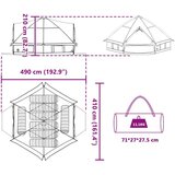  Teepee šator s krovom Plava i siva 490 x 410 x 210 cm | shoptok.hr