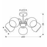  Luster na šipci NESTOR 5xE27/40W/230V mesing | Eponuda.com