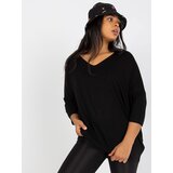 Fashion Hunters Black blouse for everyday wear with 3/4 sleeves | ePonuda.com