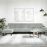 vidaXL Raztegljiv kavč L oblike svetlo siv 260x140x70 cm žamet Cene