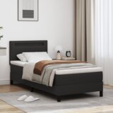 vidaXL Krevet s Podnožjem i Madracem Crn 90x200 cm Umjetna Koža | shoptok.hr