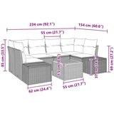 vidaXL 7-delni vrtni kavč z blazinami črna poli ratan akacija | Shoptok.si