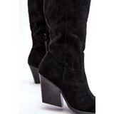 Boto Suede Cowboy Boots Fashionable Black Delia | ePonuda.com