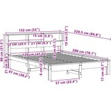  Krevet s regalom za knjige bez madraca 120x200 cm od borovine | shoptok.hr