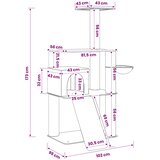 Mačje drvo s sisalnim postoljima za grebanje Svjetlosiva 173 cm | Eponuda.com