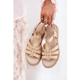 Boto Eco Leather Women's Sandals On Platform Beige Nendales | shoptok.hr