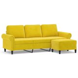  Trosjed s tabureom žuti 180 cm baršunasti | shoptok.hr