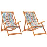  Sklopive stolice za plažu od tkanine 2 kom višebojne | shoptok.hr