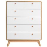 Støraa Bela/v naravni barvi visoka komoda v hrastovem dekorju 81x104 cm Caitlin – Cene
