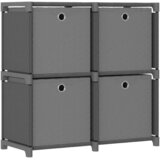 Police za izlaganje s 4 kutije sive 69x30x72,5 cm od tkanine | shoptok.hr
