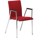  Konferenčni stol Cadeira, kromirano ogrodje, rdeče blago, DE 2 kosa | Shoptok.si