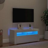TV ormarić s LED svjetlima visoki sjaj bijeli 90 x 35 x 40 cm | shoptok.hr