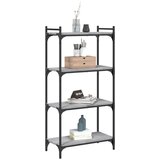  Regal za knjige s 4 razine siva boja hrasta 60x30x120 cm drveni | shoptok.hr