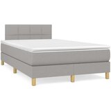  Box spring postelja z vzmetnico svetlo siva 120x200 cm blago, (20723467) | Shoptok.si