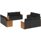  12-dijelni set vrtnih sofa od poliratana s jastucima crni | shoptok.hr