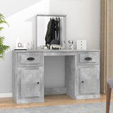 The Living Store Toaletna mizica z ogledalom betonsko siva 130x50x132,5 cm - Toaletna Mizica, (21671140) | Shoptok.si
