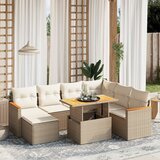 Maison Chic Seti vrtnega pohištva - Vrtna garnitura - Vrtni pohištvo set 8-delna z blazinami bež poli ratan, (21799789) | Shoptok.si